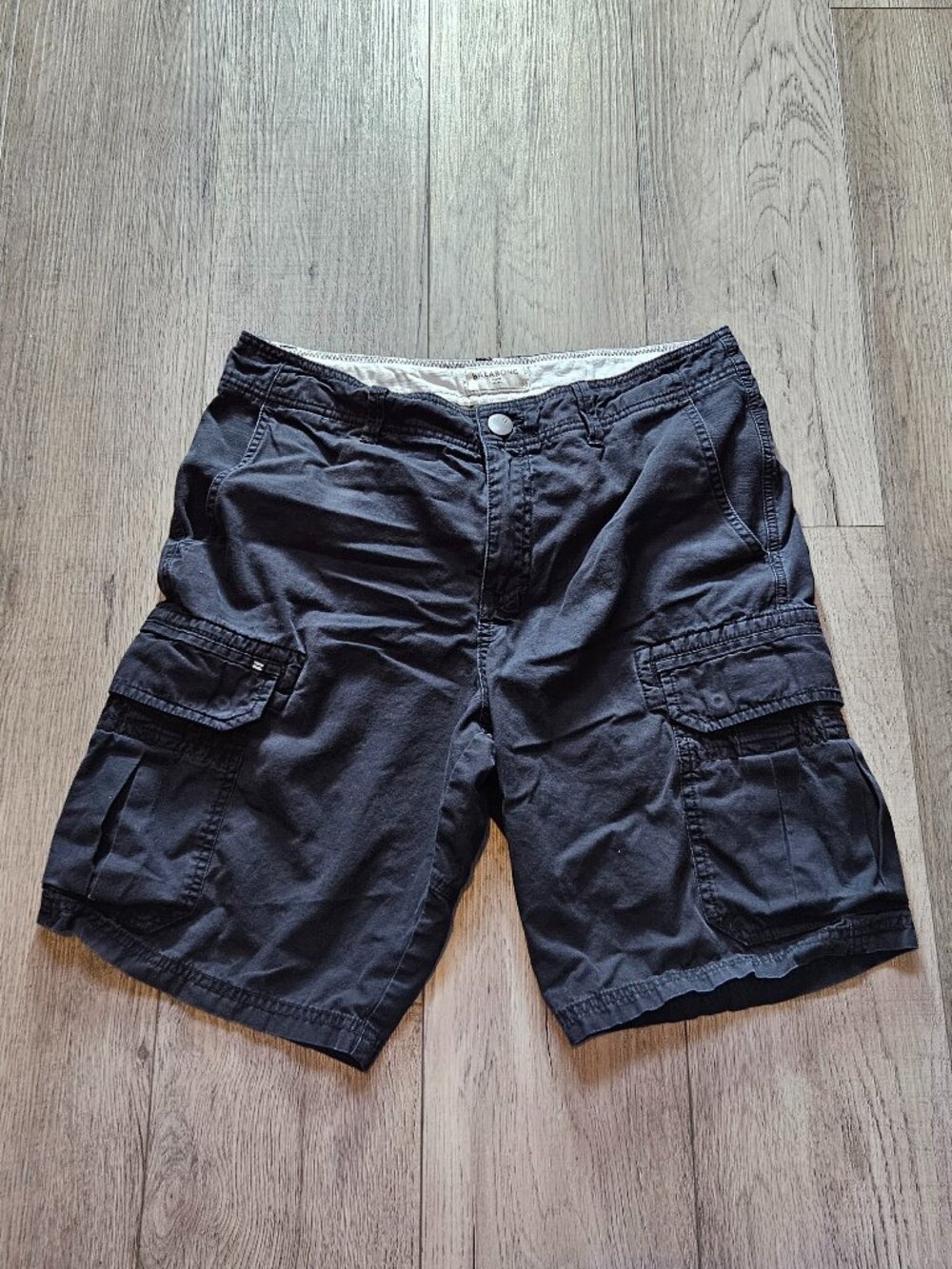 Billabong Mens Cargo Shorts Black Size 32 Cotton Casual Utility Hiking Shorts